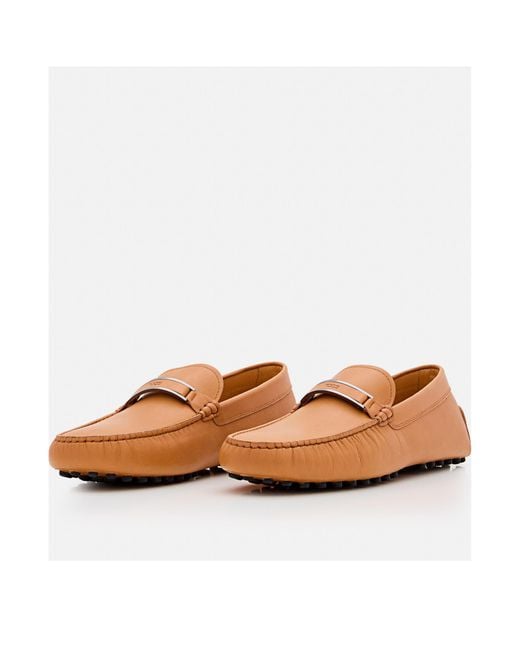 Tod's Brown Gommino Almond Toe Loafers for men