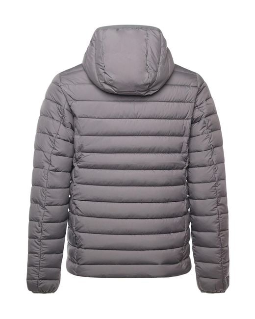 Save The Duck Gray Hooded Puffer Jacket for men
