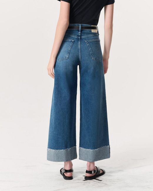 Rag & Bone Blue Sofie Wide Leg Jeans