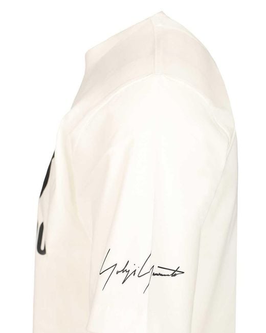 Y-3 White X Neighborhood X Dainese Logo Printed Crewneck T-Shirt for men