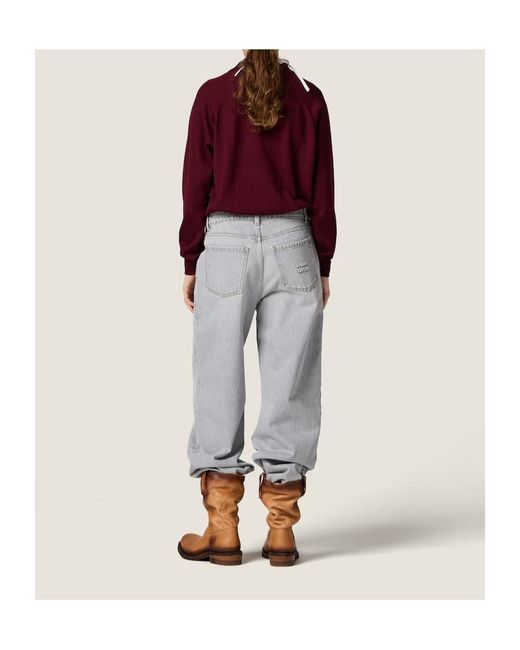 Miu Miu Purple Wool Polo Sweater