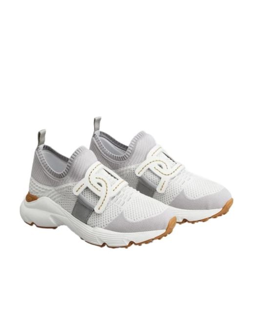 Tod's White Chain-Detailed Slip-On Sneakers