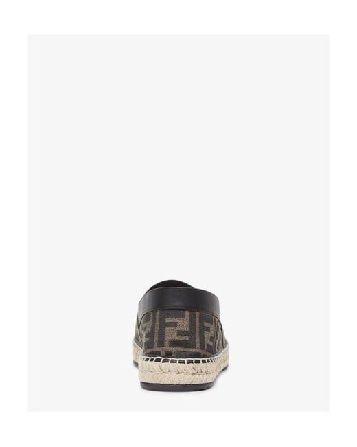 Fendi Gray Logo Embroidered Slip-On Espadrillas for men