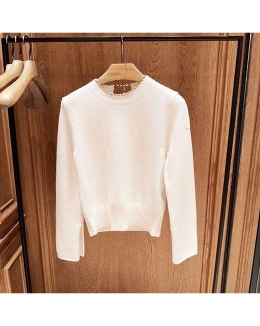 Moncler White Long Sleeve Sweater