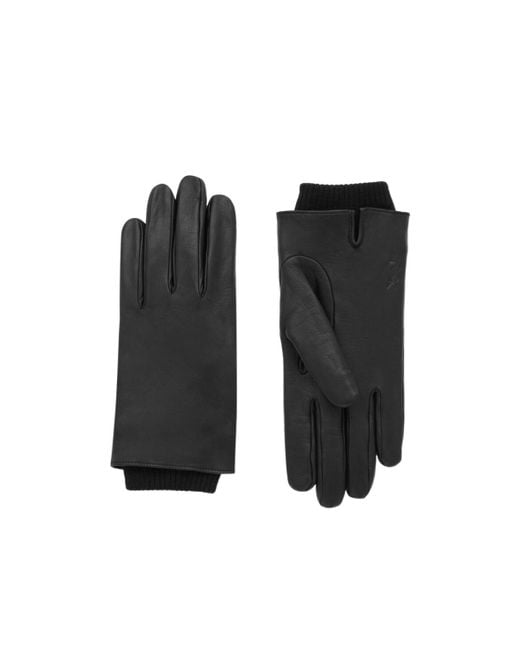 Saint Laurent Black Cassandre Cuffed Gloves for men
