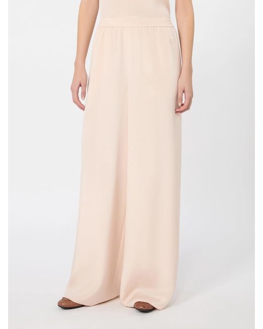 Max Mara White Relaxed-Fit Heavy Silk Trousers