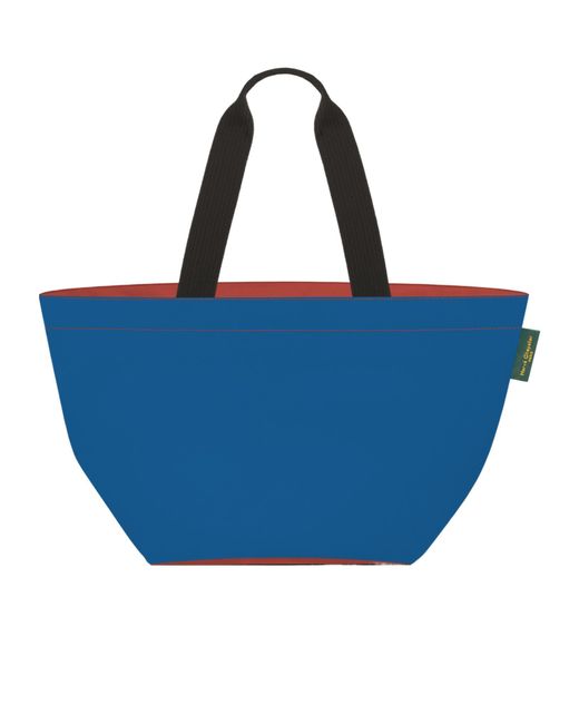 Herve Chapelier Blue Logo Tote Bag