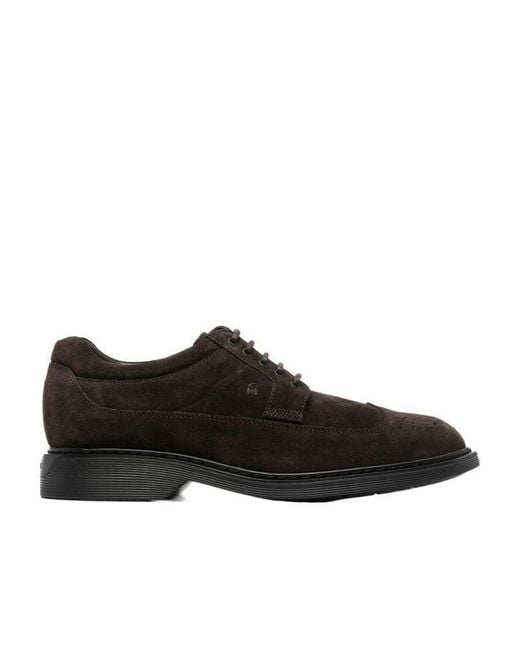 Hogan Black H576 Lace-Up Derby Shoes for men