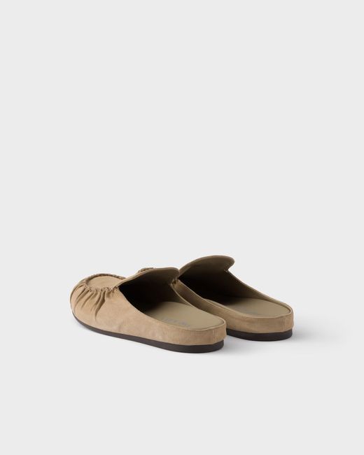 Prada Brown Suede Mules for men