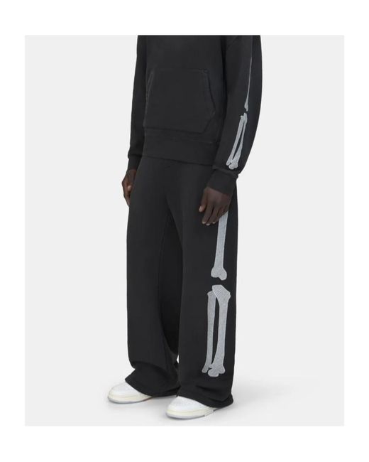 Amiri Black Bones Printed Oversized Sweatpants for men