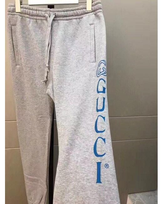 Gucci Gray Logo Jogging Trousers for men