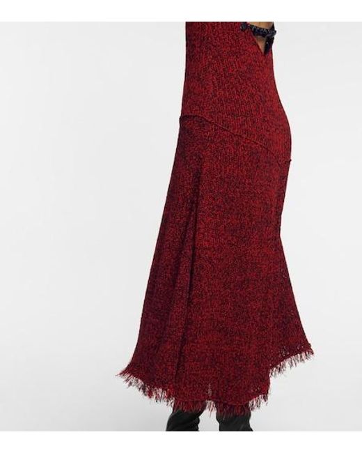 Proenza Schouler Red Crocheted Halterneck Midi Dress