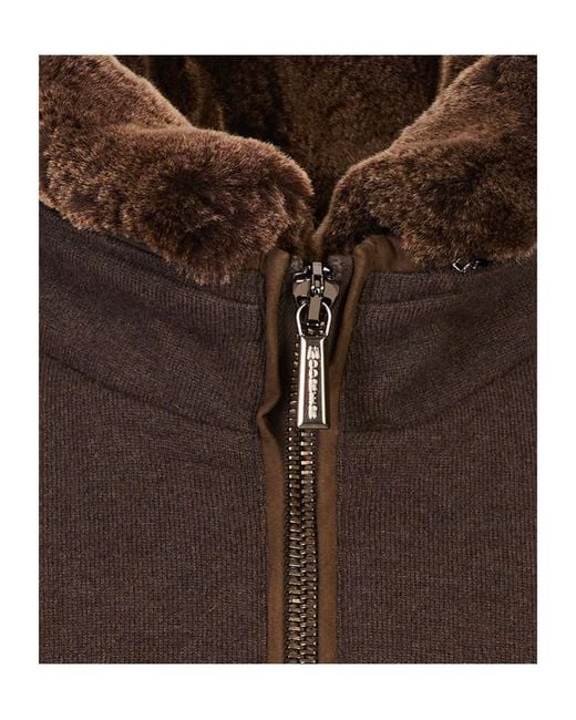 Moorer Brown High-Collar Jacket for men