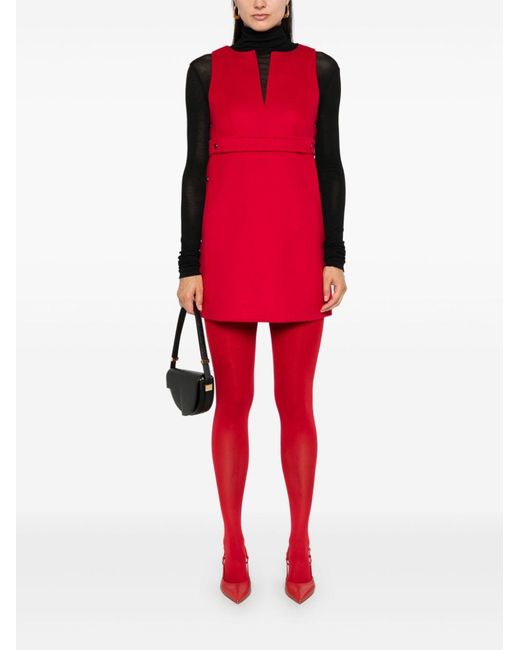 P.A.R.O.S.H. Red Belted Wool Mini Dress
