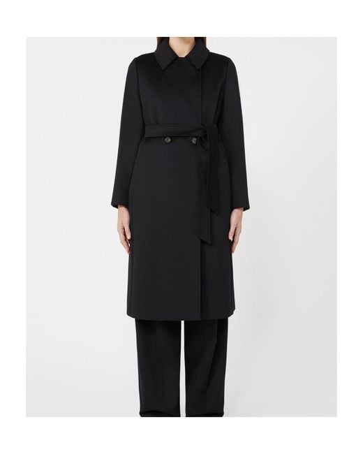 Max Mara Black Studio Bcollag Belted Coat