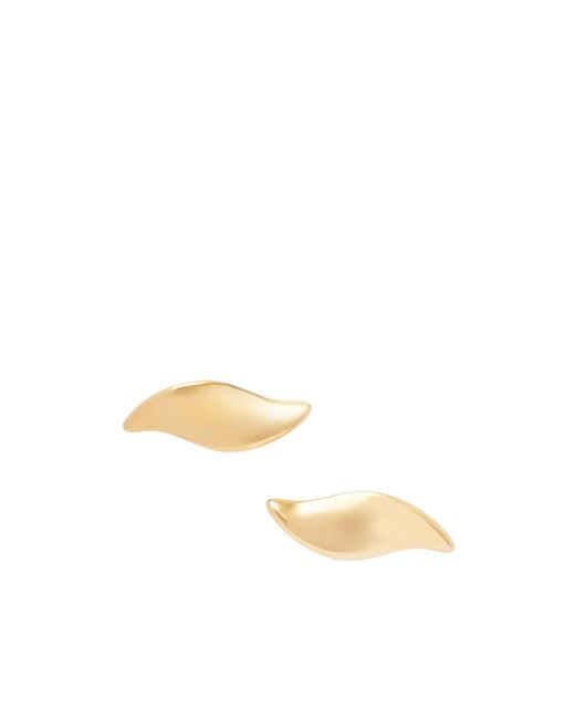 Khaite Metallic Leaf-Plated Earrings