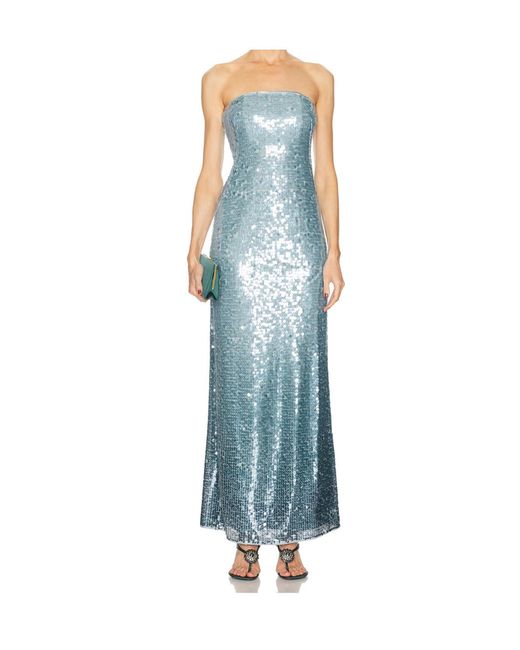 Jonathan Simkhai Blue Leilani Sequin Gown
