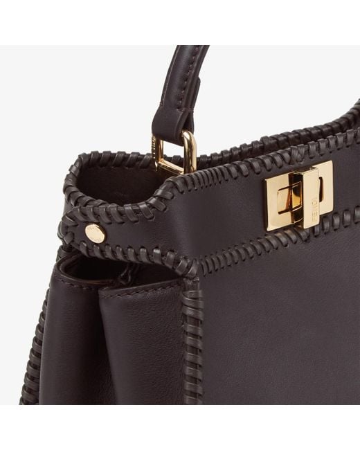 Fendi Black Small Peekaboo Braided Tote Bag