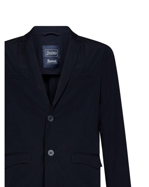 Herno Blue Single-Breasted Blazer for men
