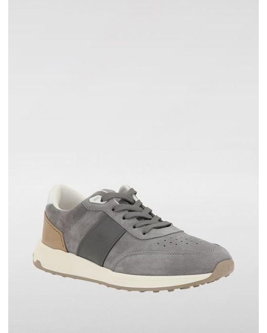 Tod's Gray Panelled Lace-Up Sneakers for men