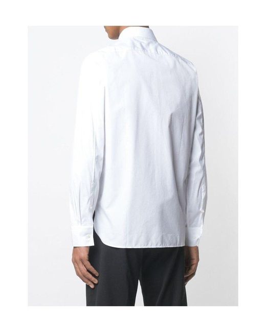 Neil Barrett White Printed Lapel Shirt for men