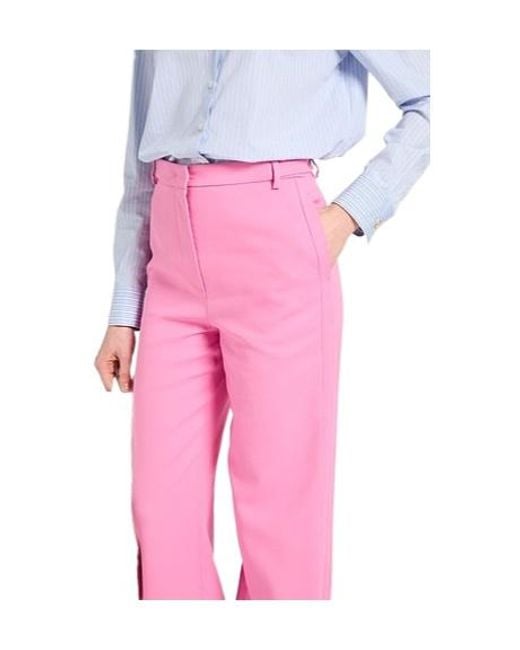 Max Mara Pink Simple Straight-Leg Pants