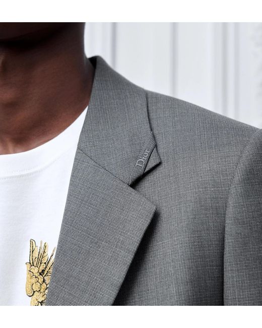 Dior Gray Jacket With Embroidery for men