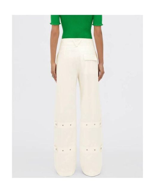 Bottega Veneta White Wide-Leg Trousers