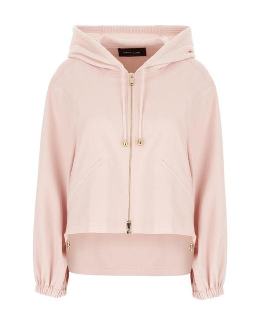 Fabiana Filippi Pink Long-Sleeved Hooded Jacket