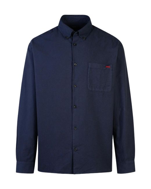 A.P.C. Black Buttoned Long-Sleeved Shirt for men