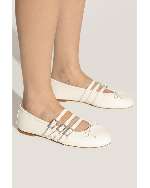 Stuart Weitzman White Celeste Ballet Flats
