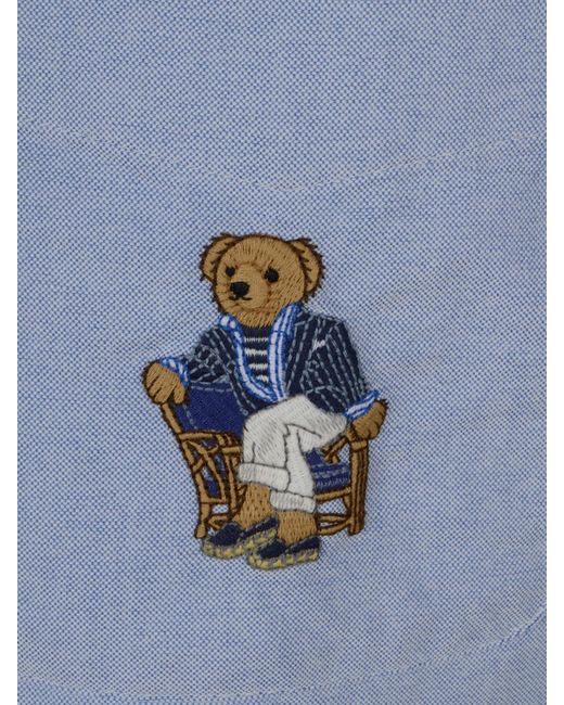 Polo Ralph Lauren Blue Bear Embroidered Shirt for men