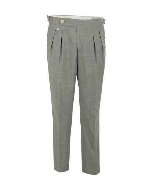 Brunello Cucinelli Gray Pleated Casual Pants for men
