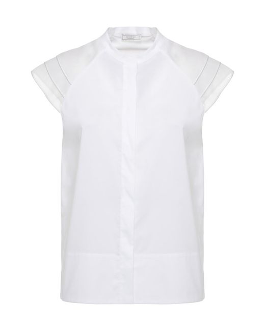 Peserico White Panelled Sleeveless Top