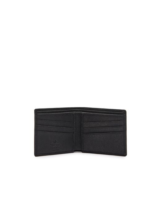 Vivienne Westwood Black Orb Leather Wallet for men