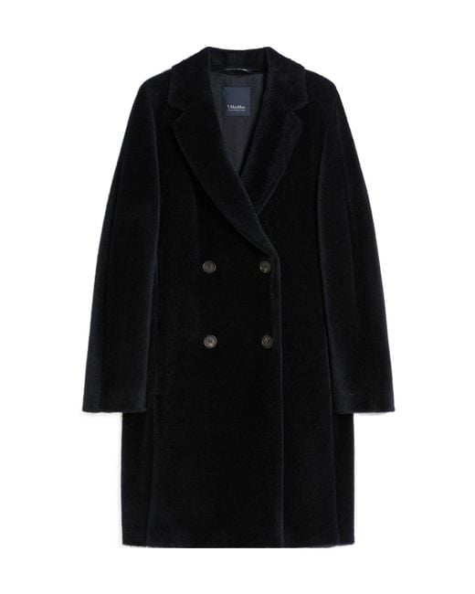Max Mara Black 'S Roseto Double Breasted Coat