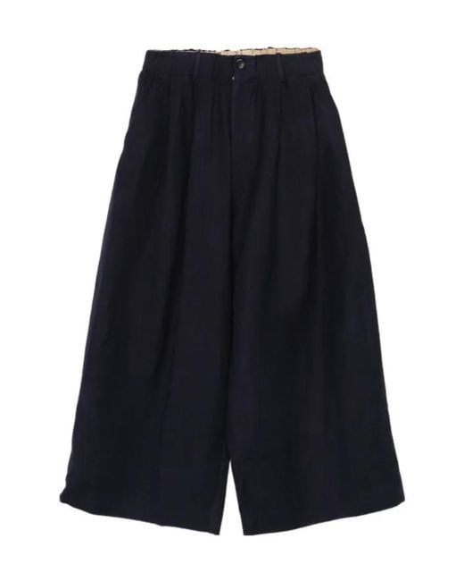 Uma Wang Blue Pleated Trousers for men