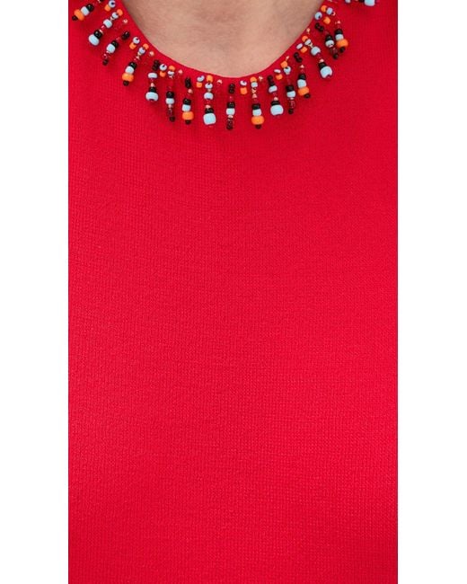 Staud Red Backless Dress