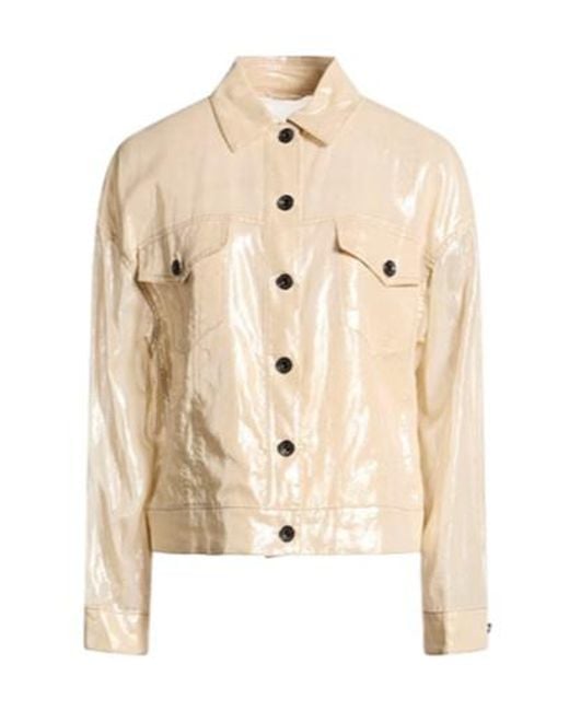 Brunello Cucinelli Natural Metallic Long-Sleeve Jacket