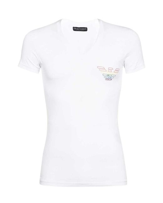 Emporio Armani White Logo T-Shirt for men