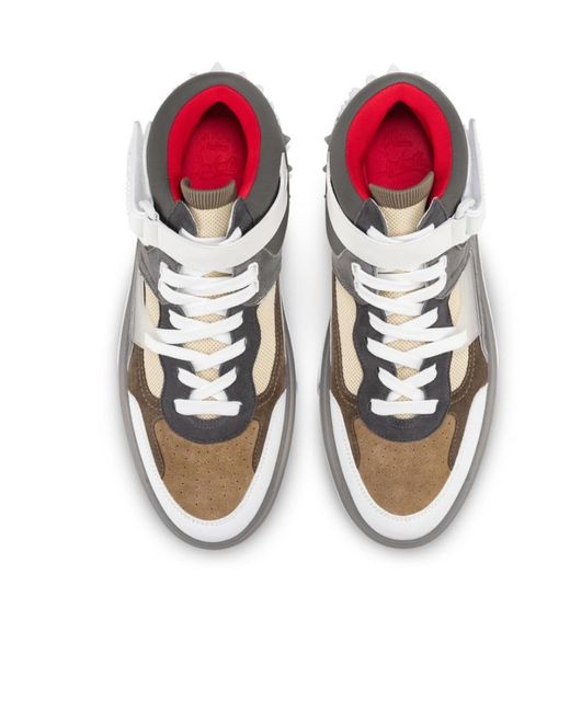 Christian Louboutin Gray Lace Up High Upper Board Shoes for men