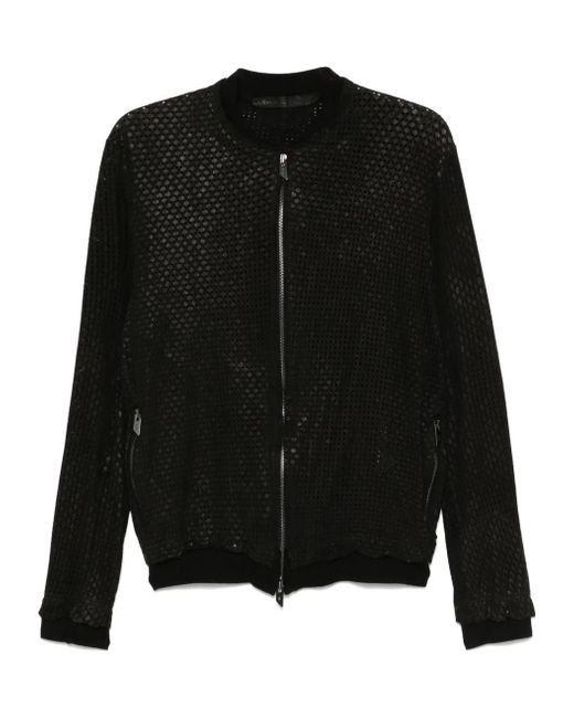 Salvatore Santoro Black Perforated Jacket for men