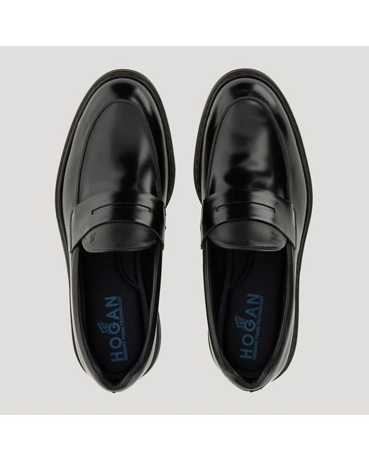 Hogan Black H576 Slip-On Loafers for men