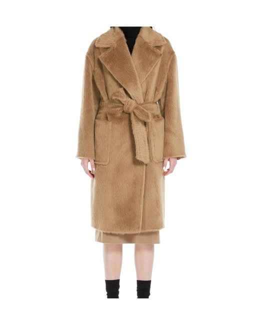 Max Mara Natural Studio Ottanta Belted Long-Sleeved Coat