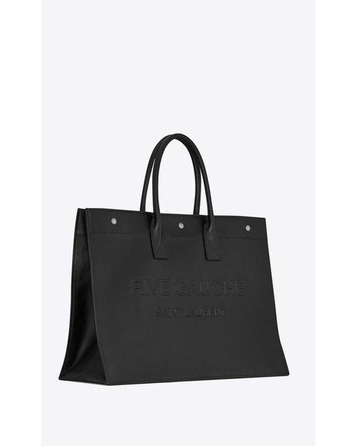 Saint Laurent Black Rive Gauche Large Tote Bag for men