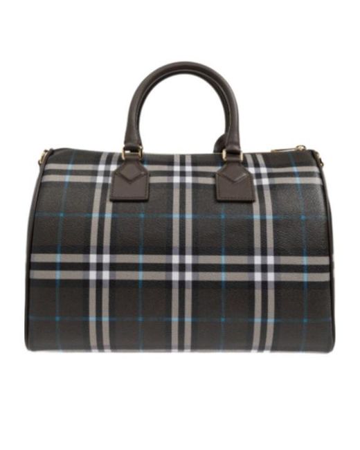 Burberry Black Bowling Checked Medium Handbag