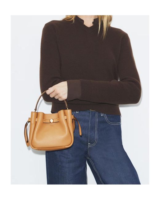Tory Burch Brown Romy Mini Bucket Bag