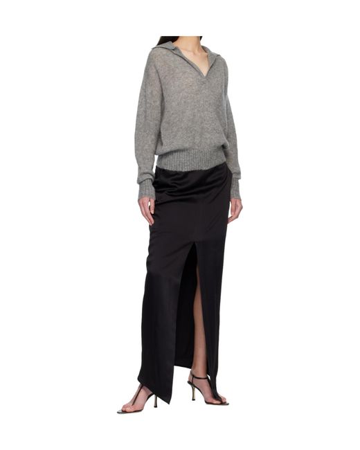 Tom Ford Gray Cashmere Blend Long-Sleeved Polo Shirt