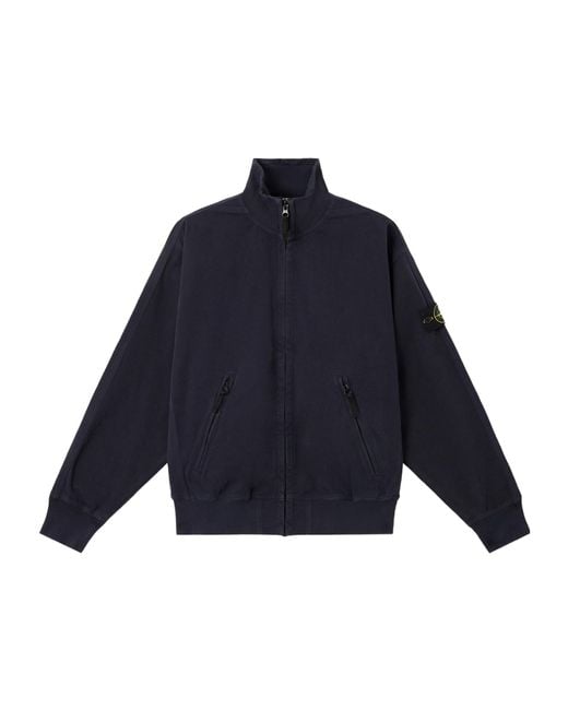 Stone Island Blue Oversized-Fit Track Jacket With Zip Pockets for men