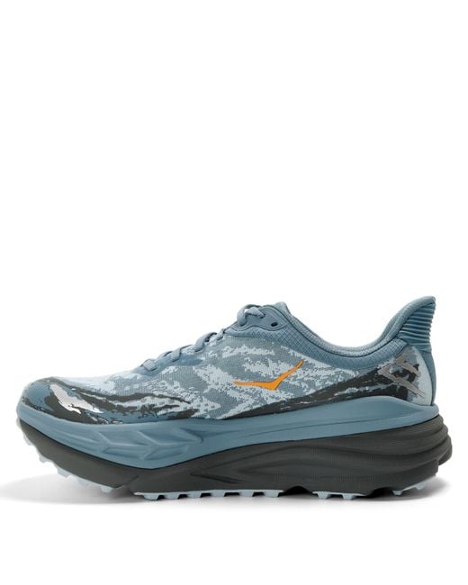 Hoka One One Blue Thick-Soled Trail Running Shoes